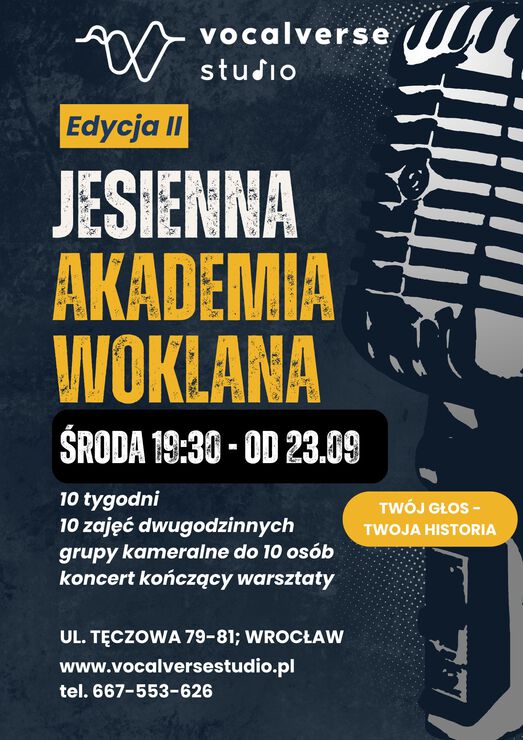 Plakat Jesiennej Akademii Wokalnej - edycja II